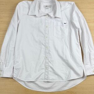 Vineyard Vines Classic Relaxed White Button-Down Shirt with pocket Size 10